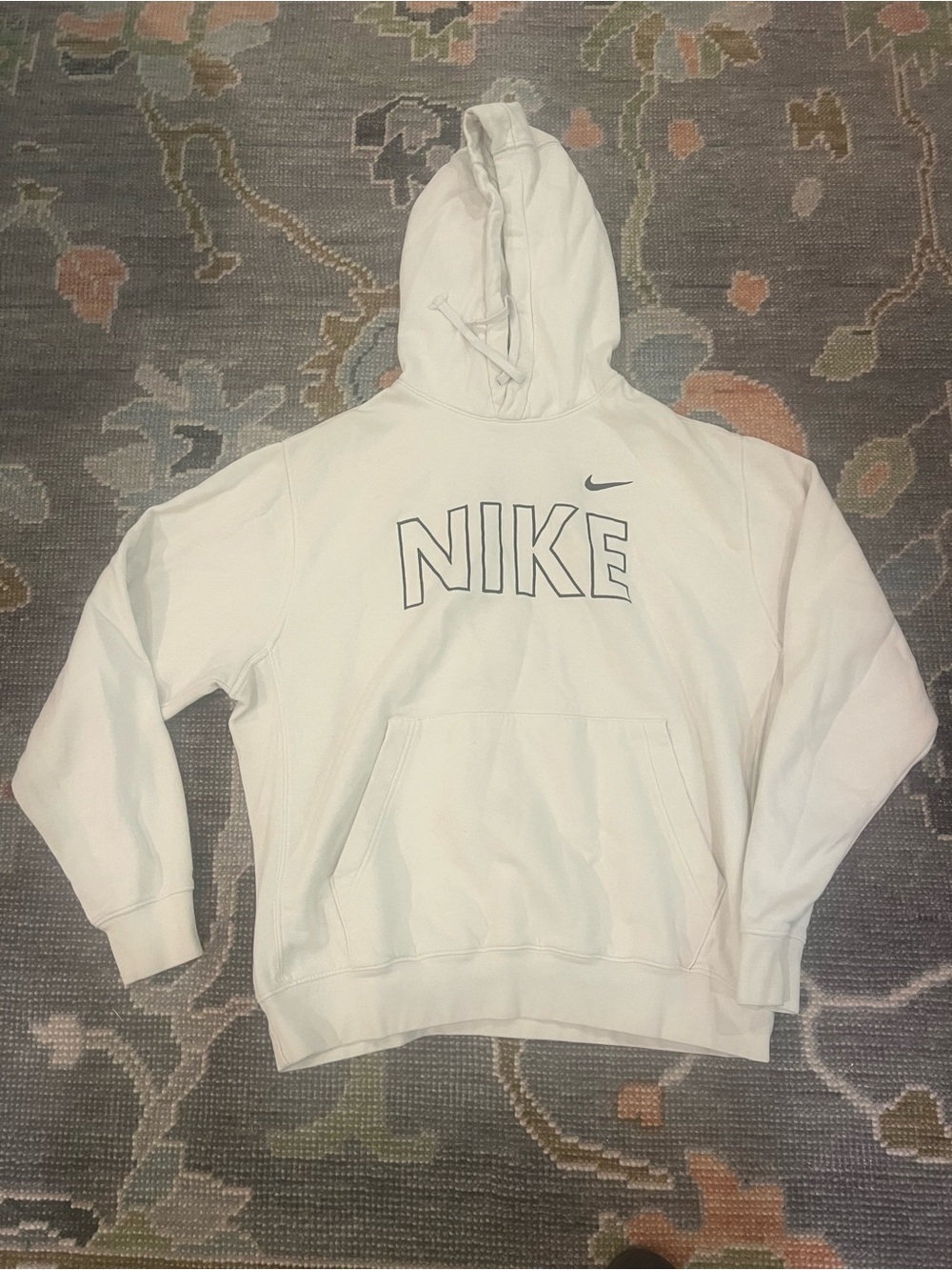 Nike Cream Off-White Hoodie with Black Logo
